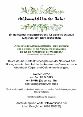 Banner Achtsamkeit in der Natur