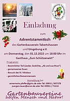Logo Gartenbauverein Tabertshausen - Adventstammtisch mit Nikolausbesuch