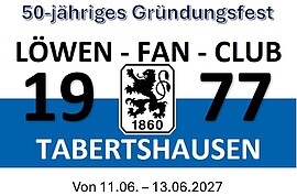 Banner Gründungsfest 50 Jahre Löwen Fan Club