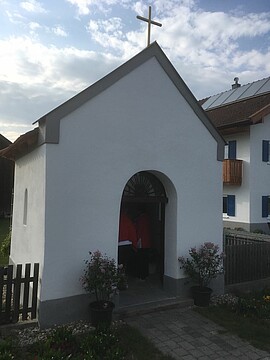 Banner Maiandacht Ruckasing, geänderte Anfangszeit 